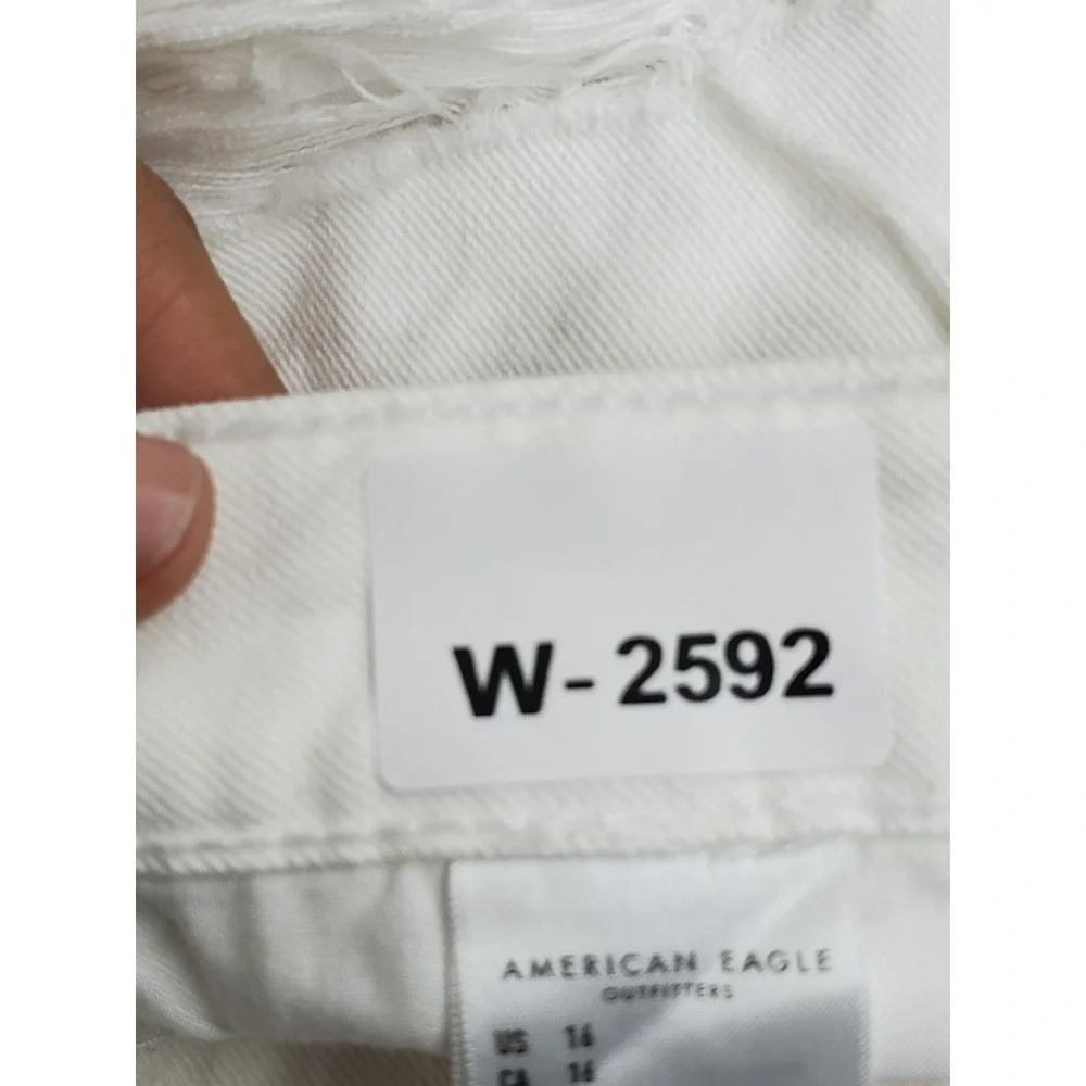 American Eagle Outfitters Women Shorts 16 White Denim Highest Rise Baggy Short